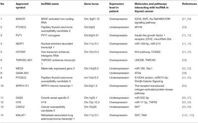 The Role of Long Non-Coding RNAs in Thyroid Cancer